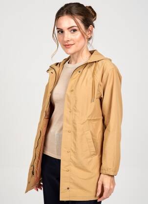 Parka mâneci lungi fără glugă maro C'EST BEAU LA VIE femeie