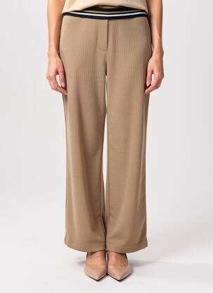 Pantalon drept talie elastică mărime normală maro WALTRON femeie