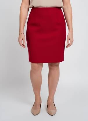 Fustă scurtă croială dreaptă roșu ESTEL COLLECTION femeie