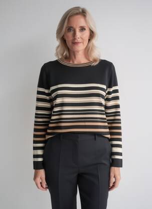 Pulover croială dreaptă mâneci lungi negru JOY OF LIFE femeie