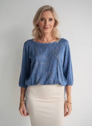 Tricou mâneci 3/4 mâneci 3/4 albastru RABE femeie