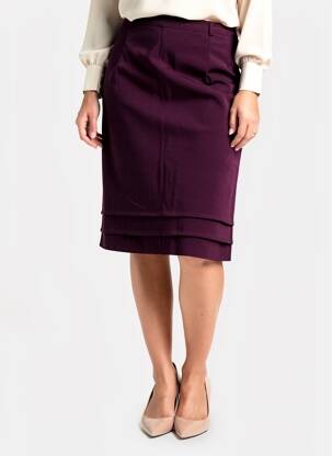 Fustă midi croială dreaptă violet BEVERLY femeie