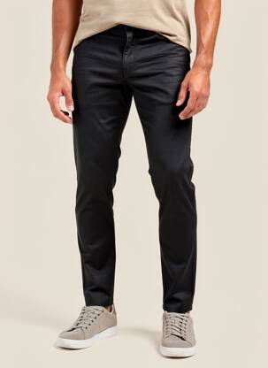 Pantalon slim închidere cu fermoar sub clapetă cu nasturi negru TEDDY SMITH bărbat
