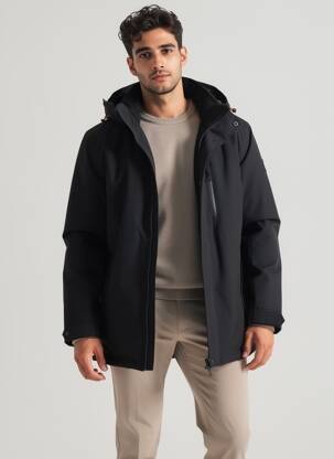 Parka mâneci lungi cu glugă negru DEELUXE bărbat