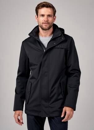 Parka mâneci lungi cu glugă negru HBT bărbat
