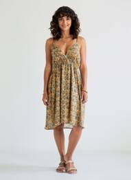 Rochie midi imprimeu floral bretele subțiri portocaliu MOLLY BRACKEN femeie
