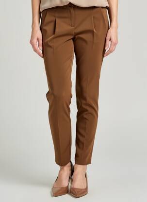 Pantalon slim buzunare maro WEINBERG femeie