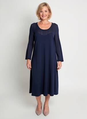 Rochie midi mâneci lungi mâneci lungi albastru PAUPORTÉ femeie