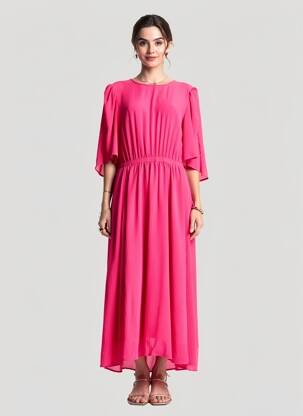 Rochie lungă mâneci scurte mâneci scurte roz ESSENTIEL ANTWERP femeie