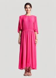 Rochie lungă mâneci scurte mâneci scurte roz ESSENTIEL ANTWERP femeie