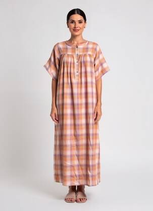 Rochie lungă mâneci scurte mâneci scurte portocaliu HOD femeie