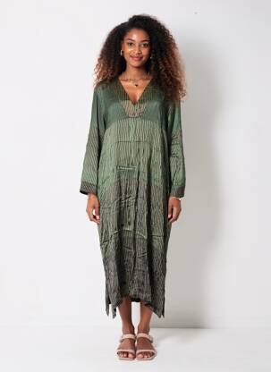 Rochie midi mâneci lungi mâneci lungi verde NOUS ANTWERP femeie