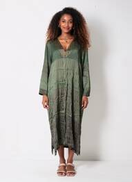 Rochie midi mâneci lungi mâneci lungi verde NOUS ANTWERP femeie