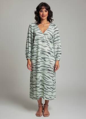 Rochie midi mâneci lungi mâneci lungi verde SECOND FEMALE femeie