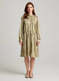 Rochie midi croială fluidă mâneci lungi bej HARTFORD femeie
