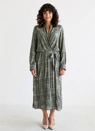 Rochie lungă imprimeu fantezie mâneci lungi negru DIEGA femeie