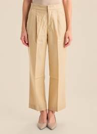 Pantalon chino închidere cu fermoar sub clapetă cu cârlig talie înaltă bej SOEUR femeie