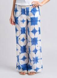 Pantalon larg țesătură poplin mărime normală albastru V.DE.VINSTER femeie