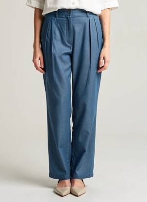 Pantalon chino buzunare talie înaltă albastru ESSENTIEL ANTWERP femeie