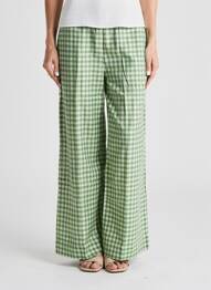 Pantalon larg țesătură poplin mărime normală verde V.DE.VINSTER femeie