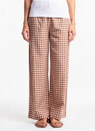 Pantalon larg țesătură poplin mărime normală maro V.DE.VINSTER femeie