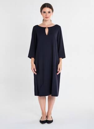 Rochie midi mâneci 3/4 mâneci 3/4 negru MARC CAIN femeie
