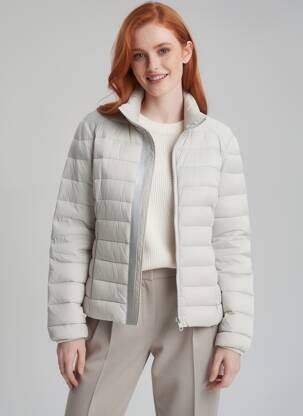 Geacă matlasată mâneci lungi fără glugă gri TRUSSARDI JEANS femeie