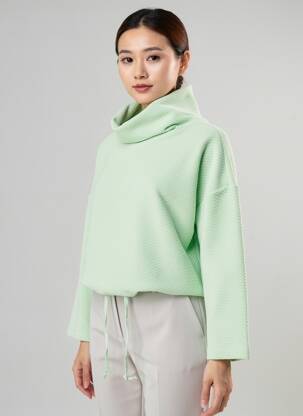Pulover croială dreaptă mâneci 3/4 verde STREET ONE femeie