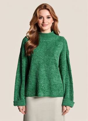 Pulover croială cambrată mâneci lungi verde STREET ONE femeie