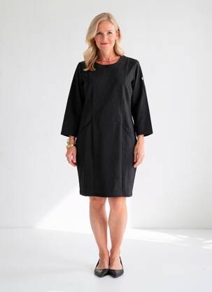 Rochie midi mâneci lungi mâneci lungi negru CONCEPT K femeie