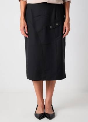Fustă midi talie cu cleme negru GRIFFON femeie