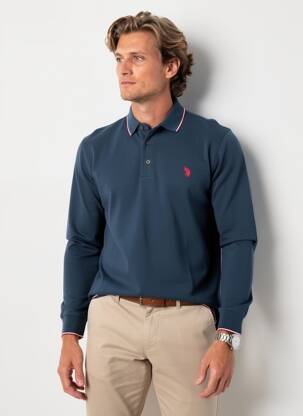 Polo mâneci lungi mâneci lungi albastru U.S. POLO ASSN bărbat