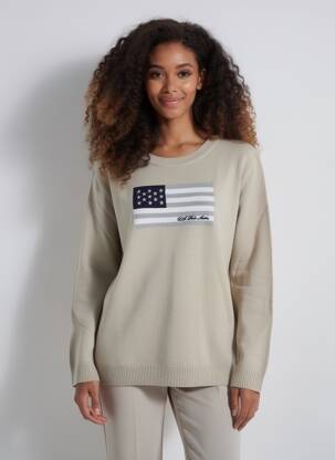 Pulover elasticitate mâneci lungi bej U.S. POLO ASSN femeie