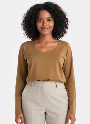 Tricou mâneci lungi mâneci lungi maro CREA CONCEPT femeie
