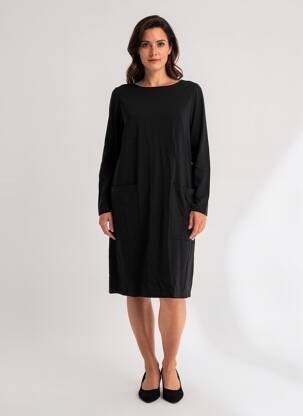 Rochie midi mâneci lungi mâneci lungi negru MARIA BELLENTANI femeie