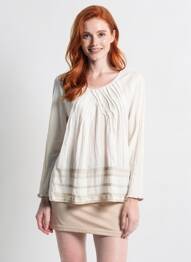 Tricou mâneci lungi mâneci lungi alb VILLARET femeie