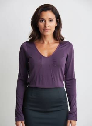 Tricou mâneci lungi mâneci lungi violet MAIS IL EST OU LE SOLEIL femeie