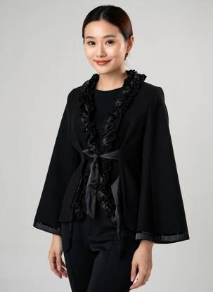 Jachete casual croială cambrată negru BETTY BOOM femeie