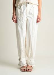 Pantalon drept elasticitate mărime normală alb ZARA femeie