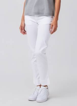 Pantalon slim talie elastică mărime normală alb MYRINE femeie