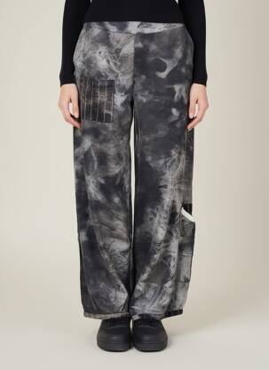 Pantalon larg închidere cu fermoar lateral gri ECHAPPEES BELLES femeie