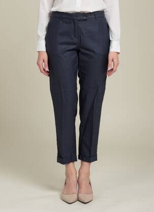 Pantalon 7/8 talie înaltă talie înaltă albastru MAISON LAB femeie