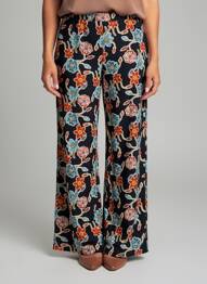 Pantalon drept țesătură poplin mărime normală albastru SEE THE MOON femeie