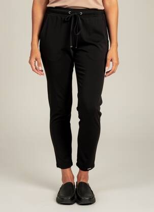 Pantalon slim talie elastică mărime normală negru MALOKA femeie