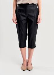 Pantalon trei sferturi croială dreaptă mărime normală negru MALOKA femeie