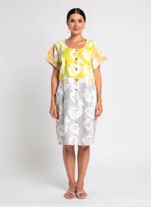 Rochie midi mâneci scurte mâneci scurte verde AGATHE & LOUISE femeie