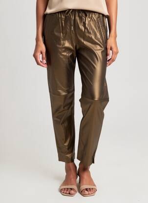 Pantalon 7/8 talie elastică mărime normală maro OAKWOOD femeie