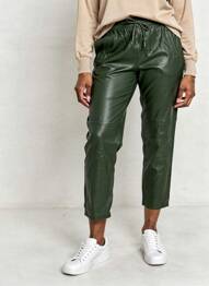 Pantalon 7/8 talie elastică mărime normală verde OAKWOOD femeie