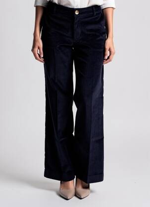 Pantalon evazat elasticitate talie înaltă albastru F.A.M. femeie