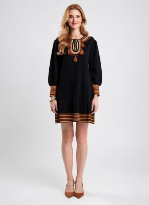 Rochie scurtă mâneci lungi mâneci lungi negru MEISÏE femeie